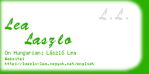 lea laszlo business card