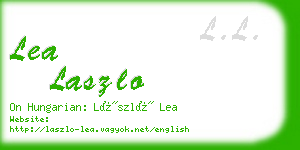 lea laszlo business card